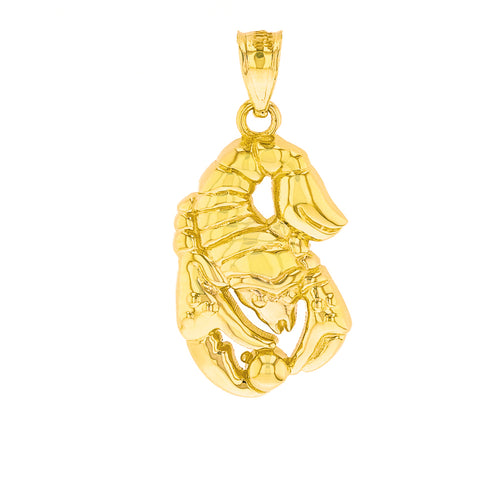 Scorpio Zodiac Scorpion Animal Pendant in Gold