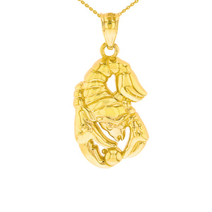 Scorpio Zodiac Scorpion Animal Pendant in Gold