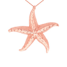 Load image into Gallery viewer, Beautiful Starfish Pendant in Gold - solid gold, solid gold jewelry, handmade solid gold jewelry, handmade jewelry, handmade designer jewelry, solid gold handmade designer jewelry, chic jewelry, trendy jewelry, trending jewelry, jewelry that&#39;s trending, handmade chic jewelry, handmade trendy jewelry, mod-chic jewelry, handmade mod-chic jewelry, designer jewelry, chic designer jewelry, handmade designer