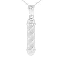 Load image into Gallery viewer, Barber Shop Pole Light Pendant Necklace in Gold