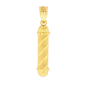Barber Shop Pole Light Pendant Necklace in Gold