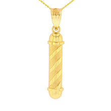 Load image into Gallery viewer, Barber Shop Pole Light Pendant Necklace in Gold