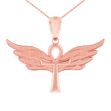 Load image into Gallery viewer, Ankh w/ Angel Wings Charm Pendant in Gold