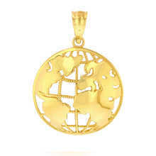 Load image into Gallery viewer, World Globe Charm Pendant In Gold