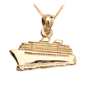 Cruise Ship Pendant in Gold
