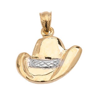 Cowboy Hat Pendant in Gold