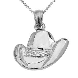 Cowboy Hat Pendant in Sterling Silver