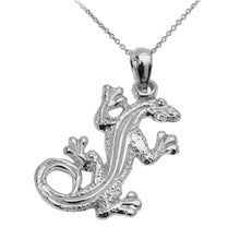 Load image into Gallery viewer, Lizard Reptile Pendant in Sterling Silver