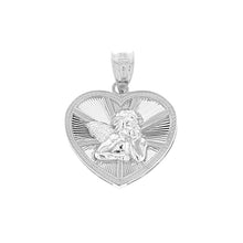 Load image into Gallery viewer, Thinking Angel Charm Pendant in Sterling Silver (Sistine Madonna Angels) - solid gold, solid gold jewelry, handmade solid gold jewelry, handmade jewelry, handmade designer jewelry, solid gold handmade designer jewelry, chic jewelry, trendy jewelry, trending jewelry, jewelry that&#39;s trending, handmade chic jewelry, handmade trendy jewelry, mod-chic jewelry, handmade mod-chic jewelry, designer jewelry, chic designer jewelry, handmade designer, affordable jewelry