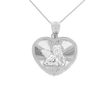 Load image into Gallery viewer, Thinking Angel Charm Pendant in Sterling Silver (Sistine Madonna Angels) - solid gold, solid gold jewelry, handmade solid gold jewelry, handmade jewelry, handmade designer jewelry, solid gold handmade designer jewelry, chic jewelry, trendy jewelry, trending jewelry, jewelry that&#39;s trending, handmade chic jewelry, handmade trendy jewelry, mod-chic jewelry, handmade mod-chic jewelry, designer jewelry, chic designer jewelry, handmade designer, affordable jewelry