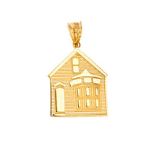 Load image into Gallery viewer, My House is a Home Pendant in Gold - solid gold, solid gold jewelry, handmade solid gold jewelry, handmade jewelry, handmade designer jewelry, solid gold handmade designer jewelry, chic jewelry, trendy jewelry, trending jewelry, jewelry that&#39;s trending, handmade chic jewelry, handmade trendy jewelry, mod-chic jewelry, handmade mod-chic jewelry, designer jewelry, chic designer jewelry, handmade designer, affordable jewelry