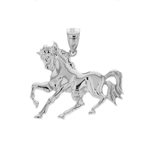 Running Stallion Race Horse Pendant in Sterling Silver (hollow back) - solid gold, solid gold jewelry, handmade solid gold jewelry, handmade jewelry, handmade designer jewelry, solid gold handmade designer jewelry, chic jewelry, trendy jewelry, trending jewelry, jewelry that's trending, handmade chic jewelry, handmade trendy jewelry, mod-chic jewelry, handmade mod-chic jewelry, designer jewelry, chic designer jewelry, handmade designer, affordable jewelry