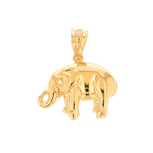 Lucky Elephant Animal Pendant in Gold - solid gold, solid gold jewelry, handmade solid gold jewelry, handmade jewelry, handmade designer jewelry, solid gold handmade designer jewelry, chic jewelry, trendy jewelry, trending jewelry, jewelry that's trending, handmade chic jewelry, handmade trendy jewelry, mod-chic jewelry, handmade mod-chic jewelry, designer jewelry, chic designer jewelry, handmade designer