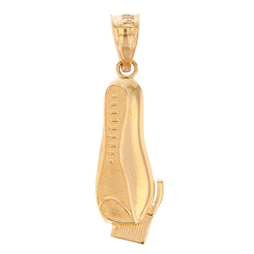 Mens Electric Shaver Straight Edge Razor for Barber Pendant in Gold - solid gold, solid gold jewelry, handmade solid gold jewelry, handmade jewelry, handmade designer jewelry, solid gold handmade designer jewelry, chic jewelry, trendy jewelry, trending jewelry, jewelry that's trending, handmade chic jewelry, handmade trendy jewelry, mod-chic jewelry, handmade mod-chic jewelry, designer jewelry, chic designer jewelry, handmade designer