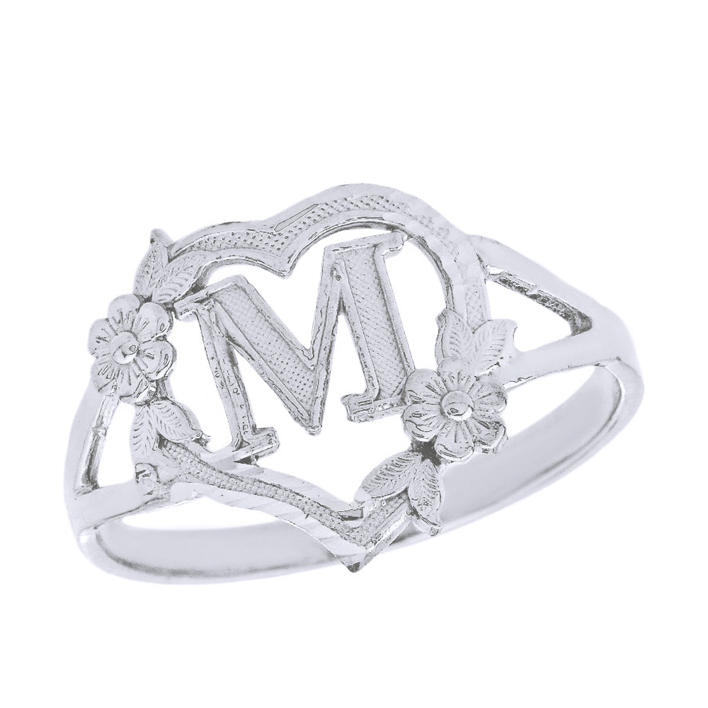 Size 7, Sterling 925 silver handmade heart ring, monogram initial “DSA” band