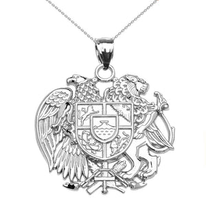 Armenian National Coat Of Arms Eagle and Lion Pendant in Sterling Silver