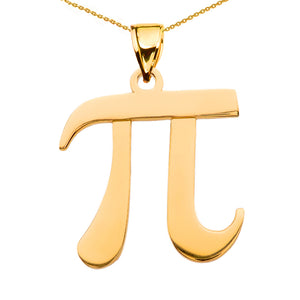 Pi Symbol Math Teacher Pendant in Gold