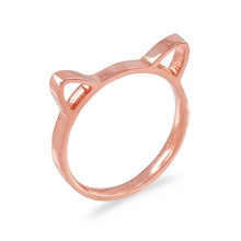 Load image into Gallery viewer, Kitty Cat Kitten Ears Stackable Ladies Ring in Gold - solid gold, solid gold jewelry, handmade solid gold jewelry, handmade jewelry, handmade designer jewelry, solid gold handmade designer jewelry, chic jewelry, trendy jewelry, trending jewelry, jewelry that&#39;s trending, handmade chic jewelry, handmade trendy jewelry, mod-chic jewelry, handmade mod-chic jewelry, designer jewelry, chic designer jewelry, handmade designer