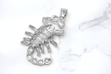 Load image into Gallery viewer, Large Scorpio Zodiac Scorpion Pendant in Sterling Silver