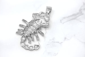 Large Scorpio Zodiac Scorpion Pendant in Sterling Silver