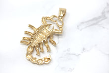 Load image into Gallery viewer, Large Scorpio Zodiac Scorpion Pendant in Gold