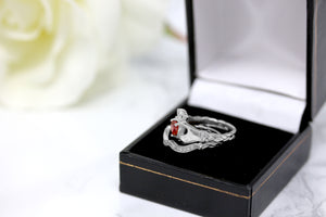 Irish Claddagh Braided Birthstone Ring Set in Sterling Silver (2 rings - Engagement and Wedding Ring)