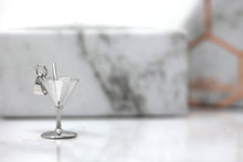 Load image into Gallery viewer, 3D Martini Glass Pendant in Sterling Silver