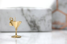 Load image into Gallery viewer, 3D Martini Glass Pendant in Gold