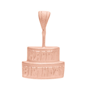 Birthday Cake Pendant in Gold
