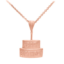 Load image into Gallery viewer, Birthday Cake Pendant in Gold