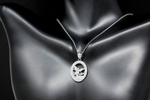 Load image into Gallery viewer, Saint Michael Pray for Us Oval Charm Pendant and Necklace in Sterling Silver