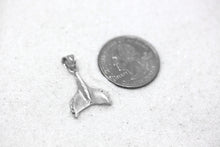 Load image into Gallery viewer, Whale Tail Charm Pendant and Necklace in Sterling Silver