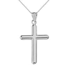 Load image into Gallery viewer, Simple Cross Pendant in Sterling Silver - solid gold, solid gold jewelry, handmade solid gold jewelry, handmade jewelry, handmade designer jewelry, solid gold handmade designer jewelry, chic jewelry, trendy jewelry, trending jewelry, jewelry that&#39;s trending, handmade chic jewelry, handmade trendy jewelry, mod-chic jewelry, handmade mod-chic jewelry, designer jewelry, chic designer jewelry, handmade designer, affordable jewelry