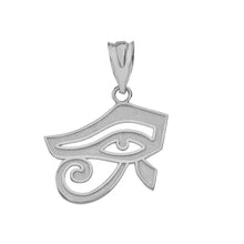 Load image into Gallery viewer, Egyptian Eye of Horus Pendant in Sterling Silver - solid gold, solid gold jewelry, handmade solid gold jewelry, handmade jewelry, handmade designer jewelry, solid gold handmade designer jewelry, chic jewelry, trendy jewelry, trending jewelry, jewelry that&#39;s trending, handmade chic jewelry, handmade trendy jewelry, mod-chic jewelry, handmade mod-chic jewelry, designer jewelry, chic designer jewelry, handmade designer