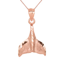 Load image into Gallery viewer, Whale Tail Charm Pendant and Necklace in Gold