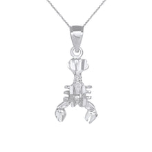 Load image into Gallery viewer, Crab Cancer Zodiac June July Charm Pendant and Necklace in Sterling Silver