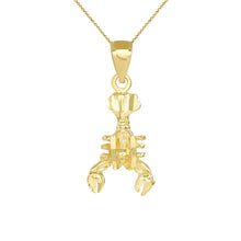 Load image into Gallery viewer, Crab Cancer Zodiac June July Charm Pendant and Necklace in Gold