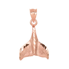 Load image into Gallery viewer, Whale Tail Charm Pendant and Necklace in Gold