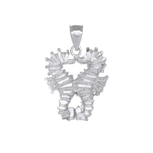 Load image into Gallery viewer, Two Seahorses Kissing Charm Pendant and Necklace in Sterling Silver