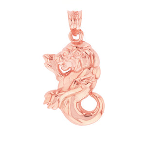 Leo Zodiac Lion Animal Pendant Necklace in Gold