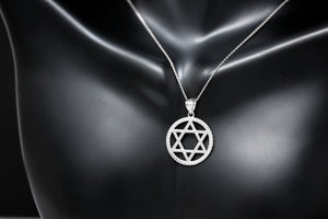 Jewish Star of David in Rope Charm Pendant and Necklace in Gold