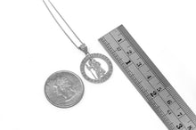 Load image into Gallery viewer, Round Saint Christopher Charm Pendant and Necklace in Sterling Silver