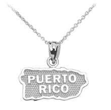 Load image into Gallery viewer, Puerto Rico Pendant in Sterling Silver - solid gold, solid gold jewelry, handmade solid gold jewelry, handmade jewelry, handmade designer jewelry, solid gold handmade designer jewelry, chic jewelry, trendy jewelry, trending jewelry, jewelry that&#39;s trending, handmade chic jewelry, handmade trendy jewelry, mod-chic jewelry, handmade mod-chic jewelry, designer jewelry, chic designer jewelry, handmade designer, affordable jewelry