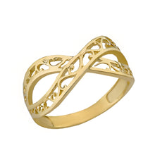 Load image into Gallery viewer, Forever Filigree Infinity Ring in Gold - solid gold, solid gold jewelry, handmade solid gold jewelry, handmade jewelry, handmade designer jewelry, solid gold handmade designer jewelry, chic jewelry, trendy jewelry, trending jewelry, jewelry that&#39;s trending, handmade chic jewelry, handmade trendy jewelry, mod-chic jewelry, handmade mod-chic jewelry, designer jewelry, chic designer jewelry, handmade designer