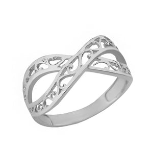 Forever Filigree Infinity Ring in Sterling Silver - solid gold, solid gold jewelry, handmade solid gold jewelry, handmade jewelry, handmade designer jewelry, solid gold handmade designer jewelry, chic jewelry, trendy jewelry, trending jewelry, jewelry that's trending, handmade chic jewelry, handmade trendy jewelry, mod-chic jewelry, handmade mod-chic jewelry, designer jewelry, chic designer jewelry, handmade designer