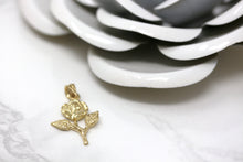 Load image into Gallery viewer, Rose Stem Charm Pendant and Necklace in Gold
