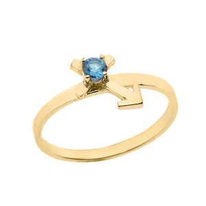 Zodiac Rings with Birthstones for Women in Gold