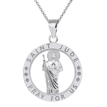 Load image into Gallery viewer, Saint Jude Pray for Us Charm Pendant and Necklace in Gold