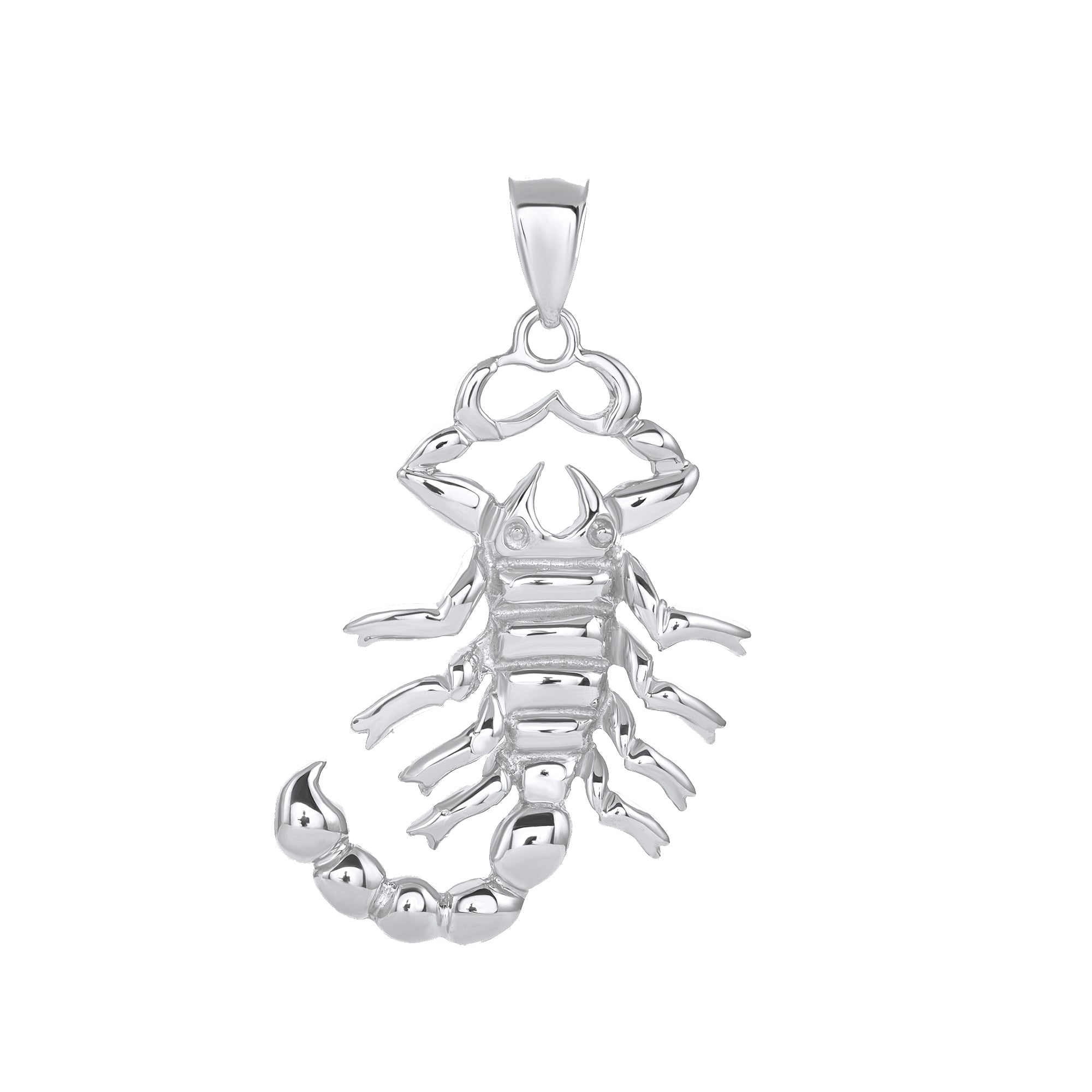 Large Scorpio Zodiac Scorpion Pendant in Sterling Silver