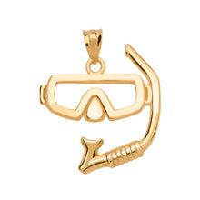 Load image into Gallery viewer, Scuba Diving and Snorkel Mask Pendant in Gold